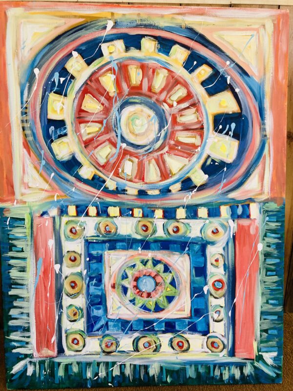 Engine on canvas painting
